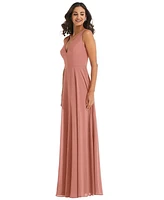 Women's Deep V-Neck Chiffon Maxi Dress