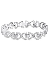 Diamond Baguette & Round Bracelet (3 ct. t.w.) in 14k White Gold