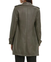 Bagatelle Collection Women's Faux Leather Open-Front Topper