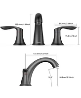 gaomon Bathroom Sink Faucet, Bathroom Faucet 3 Hole, Drain Assembly, Cold Hot Water Lines