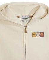 Scotch & Soda Big Boys Graphic Fleece Zip Up Hoodie
