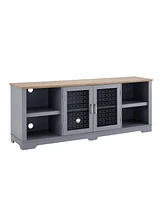 Slickblue Modern Farmhouse Tv Media Stand, Large Home Entertainment Console for TVs Up to 80 Inches