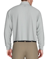 Pga Tour Men's Long Sleeve Jacquard Polo Shirt