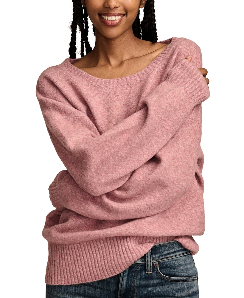 Lucky Brand Women' sCrewneck Long-Sleeve Pullover Sweater