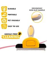 Precious Tails Pet Grooming Brush, Deshedding Tool for Cats and Dogs, Dematting Undercoat Rake, Dog Brush to Reduce Shedding