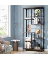 Tribesigns Industrial 8-Shelf Open Bookcase Storage Display Book Shelves, 6-Tier Tall Bookshelf Bookcase