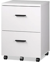 Devaise 2 Drawer Wood File Cabinet Mobile Lateral Filing Cabinet with Storage Letter Legal Size