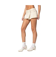 Edikted Women's Double Belt Wrapped Mini Skort