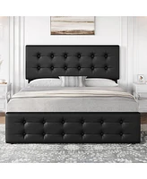 gaomon Full Bed Frame with Headboard and 4 Storage Drawers
