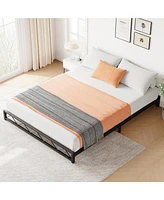 gaomon Queen Size Bed Frame, Metal Low Platform Bed Frame, with Wavy Pattern, Metal Slat Support