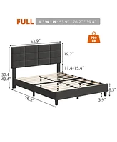 gaomon Full Size Bed Frame with Adjustable Headboard