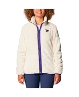 Columbia Women's Cream Washington Huskies Fireside Ii Sherpa Full-Zip Jacket