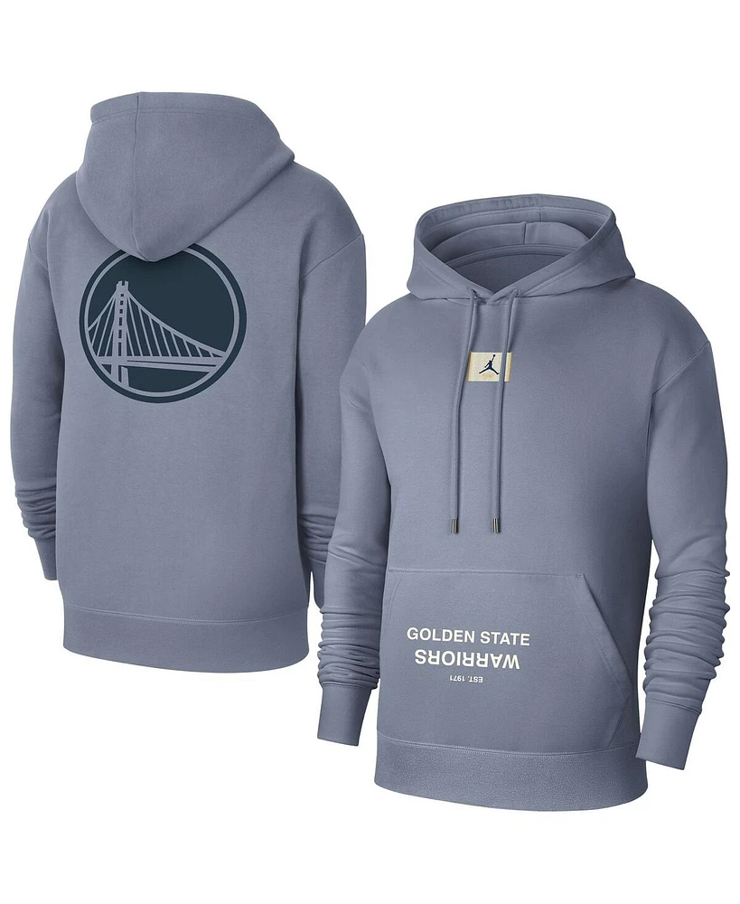 Jordan Men's Gray Golden State Warriors Courtside Statement Edition Pullover Hoodie