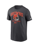 Nike Men's Anthracite Cleveland Browns Helmet Essential T-shirt