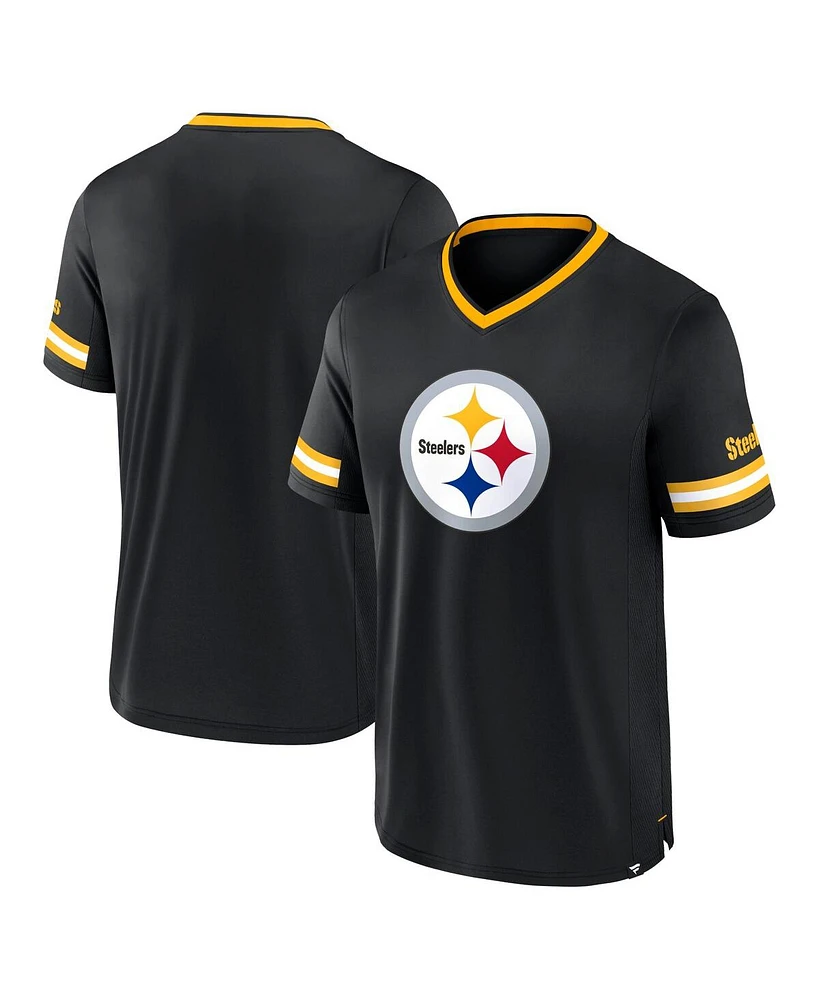 Fanatics Men's Black Pittsburgh Steelers Stripe Stacking T-shirt