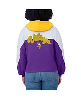 Wear by Erin Andrews Women's Purple/White Minnesota Vikings Plus Color Block Full-Zip Hoodie