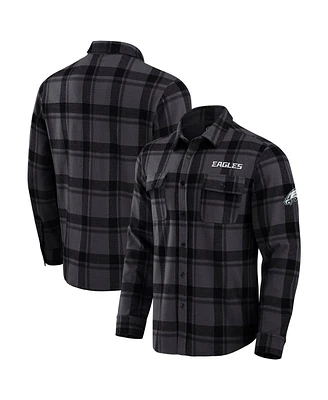 Fanatics Men's Black Philadelphia Eagles Plaid Button-Up Shirt