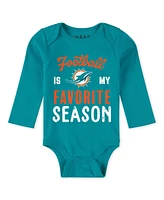 Wear by Erin Andrews Baby Boys and Girls Miami Dolphins Three-Piece Turn Me Around Bodysuits Pant Set