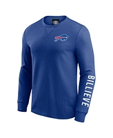 Fanatics Men's Royal Buffalo Bills Washed Waffle-Knit Long Sleeve T-Shirt