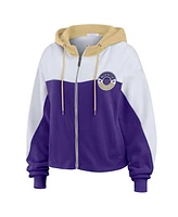 Wear by Erin Andrews Women's Purple Washington Huskies Color-Block Full-Zip Hoodie