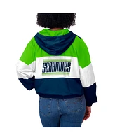 Wear by Erin Andrews Women's Royal Seattle Seahawks Color Block Full-zip Windbreaker Jacket