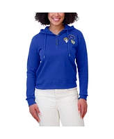 Wear by Erin Andrews Women's Royal Los Angeles Rams Waffle Hoodie Pullover Top