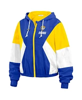 Wear by Erin Andrews Women's Royal Los Angeles Rams Color Block Full-zip Windbreaker Jacket