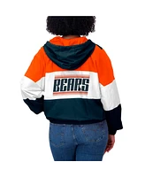 Wear by Erin Andrews Women's Navy Chicago Bears Color Block Full-zip Windbreaker Jacket