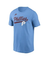 Nike Men's Light Blue Philadelphia Phillies Script Logo T-Shirt