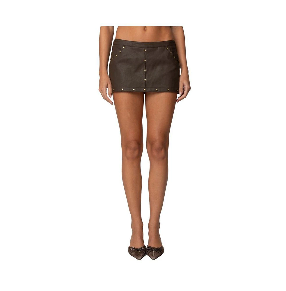 Edikted Women's Stormi Faux Leather Mini Skort