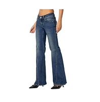 Edikted Women's Colton Boot Cut Low Rise Jeans