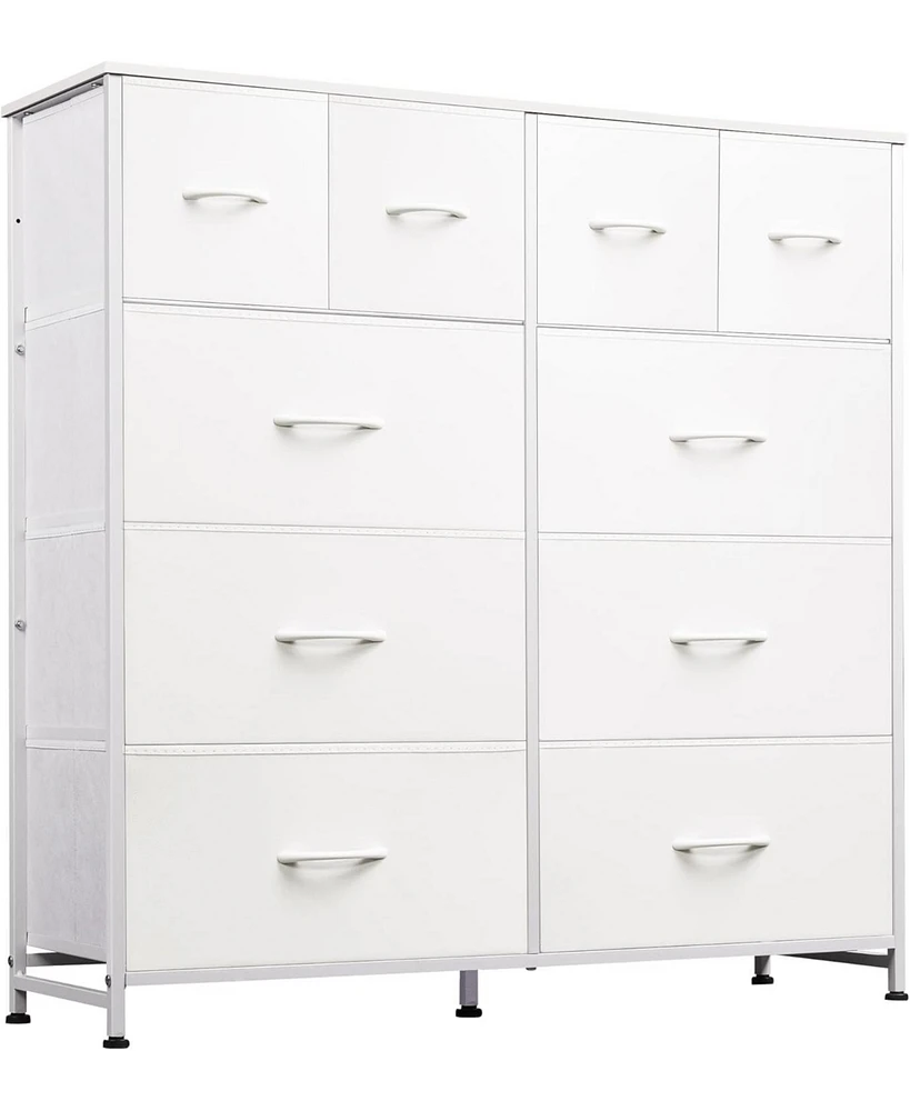 Wlive Fabric Dresser for Bedroom Storage Drawer UnitDresser with 10 Deep Drawers Office College Dorm