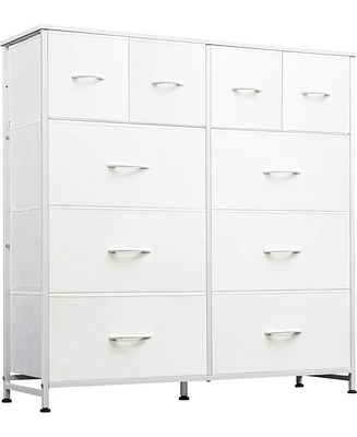 Wlive Fabric Dresser for Bedroom Storage Drawer UnitDresser with 10 Deep Drawers Office College Dorm