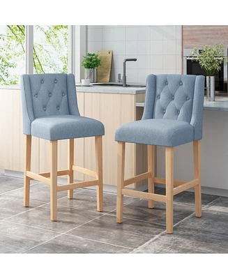 The Pop Home 31" Wingback Bar Chairs Set of 2,Counter Stools for Kitchen Island or Bar-The