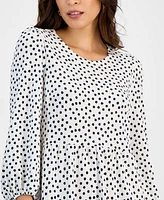 Sandra Darren Women's Polka Dot Tiered Knit Dress