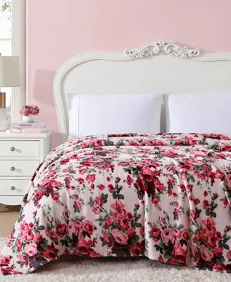 Betsey Johnson Classic Floral Ultra Soft Plush Fleece Blanket