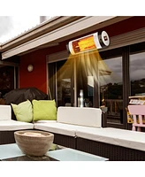 Gymax Wall-Mounted Electric Heater Patio Infrared Heater W/ Remote Control