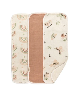 Crane Baby Parker Burp Cloth Rainbow/Butterfly 3-Piece Set