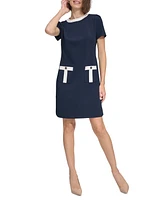 Tommy Hilfiger Petite Faux-Pocket Scuba-Crepe Shift Dress