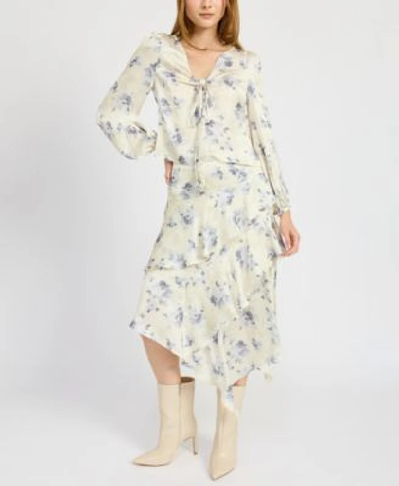 En Saison Petra Tie Neck Blouse Petra Asymmetrical Skirt