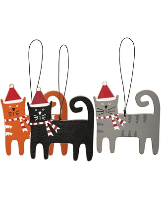 Primitives by Kathy Christmas Cats Ornament Set