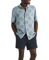 Nautica Men's Printed Linen Short Sleeve Shirt