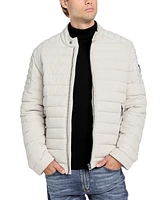 Guess Men's Lightweight Quilted Jacket with Moto Detail