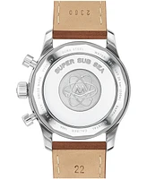 Movado Men's Super Sub Sea Alta Swiss Automatic-Chronograph Cognac Leather Watch, 43mm