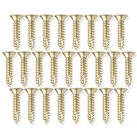 Cauldham Bright Brass Wood Screws #9 x 1 Inch for Door Hinges - 25 pack