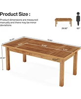 Tribesigns 70 Inch Large Computer Desk, Farmhouse Office Desk Writing Study Desk with Solid Wood Leg's, Executive Desk with Thickened Frame and Board