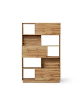 LuxenHome 8-Shelf and 2-Cabinet Tall Bookcase with Doors