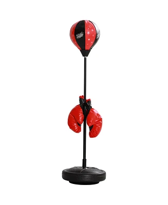 Qaba Punching Bag for Kids w/ Sd & Boxing Gloves, Height Adjustable