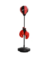 Qaba Punching Bag for Kids w/ Stand & Boxing Gloves, Height Adjustable