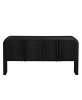 Slickblue Striped Storage Cabinet with 4 Doors , Adjustable, Suitable for Study,Entrance and Living Room